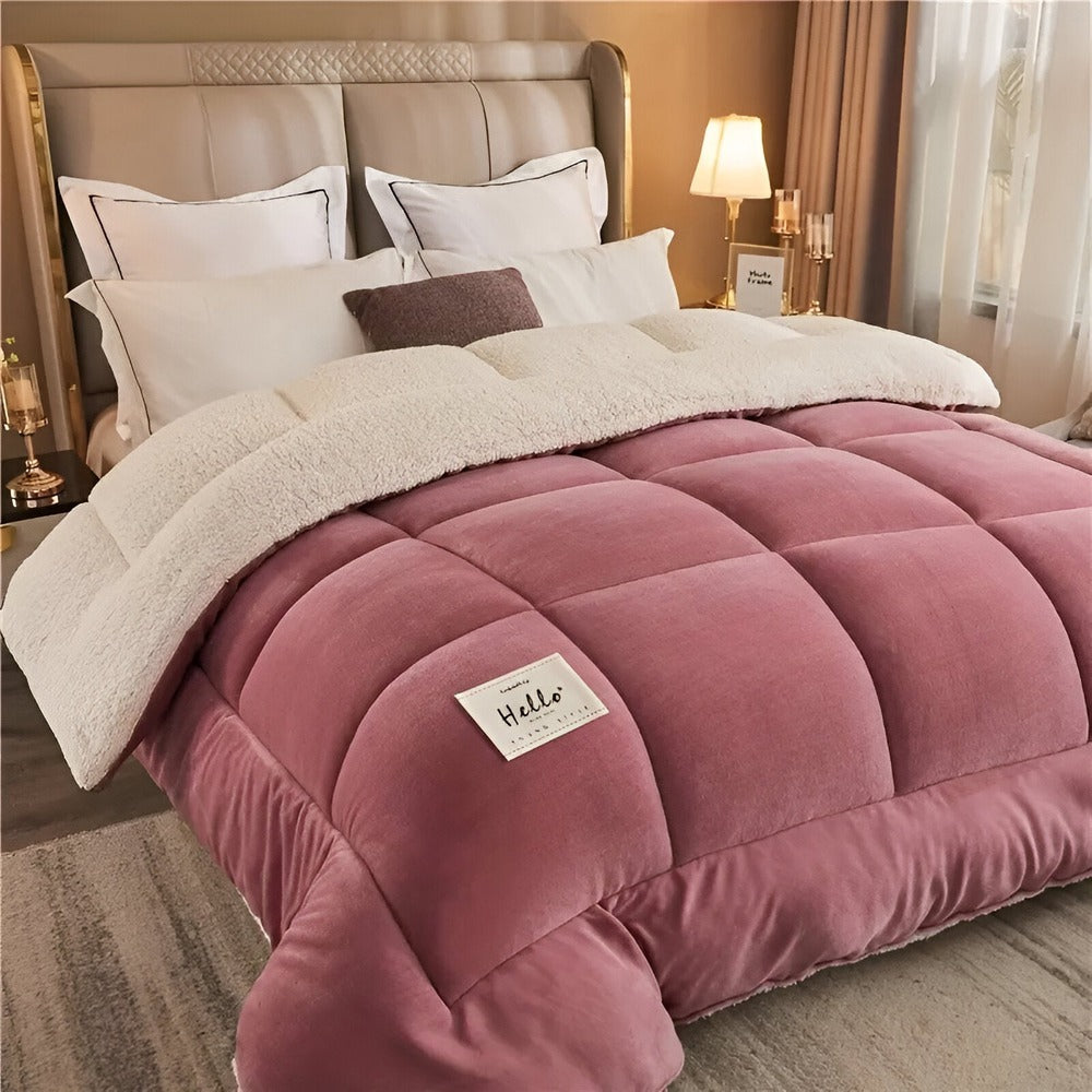 Couette polaire douillette facile d'entretien, résistante et parfaite pour un usage quotidien en chambre.
