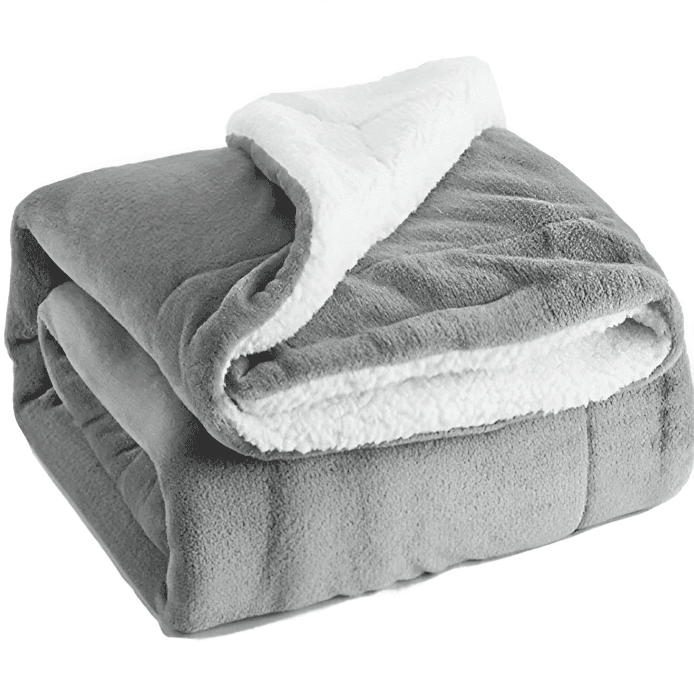 Plaid très chaud en polaire Sherpa épais et moelleux. Couverture douillette réversible pour un hiver confortable et décoratif.