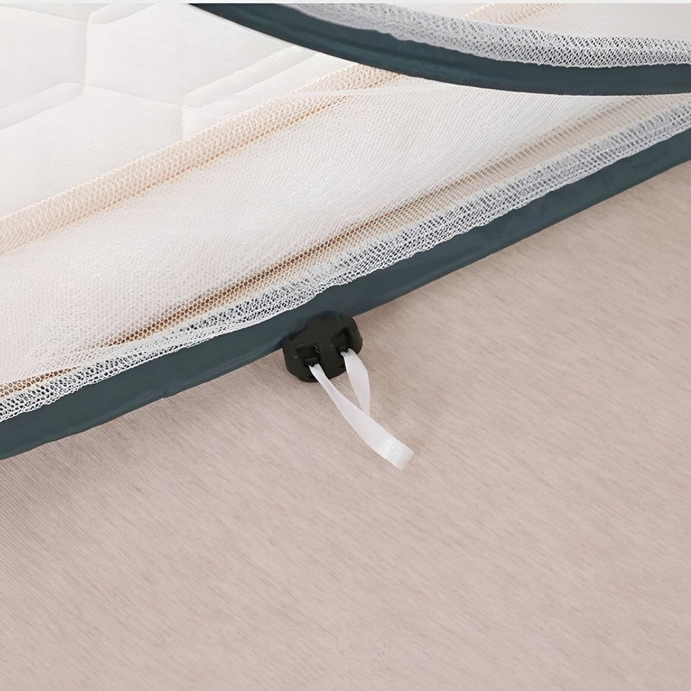 Protégez votre sommeil avec cette moustiquaire de lit circulaire blanche, pliable et anti-insectes, pour chambre.