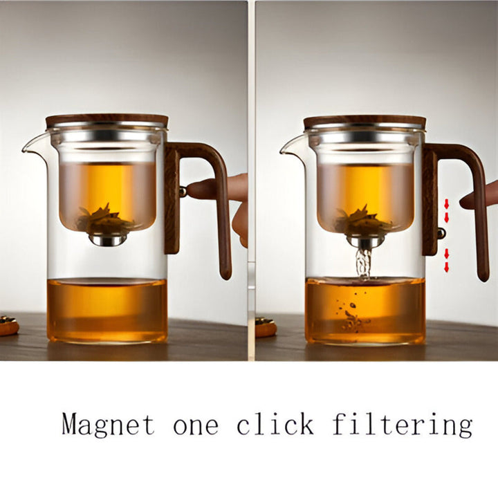 Élégante théière en verre 720ml avec infuseur, pour des moments détente à la cuisine ou au bureau.
