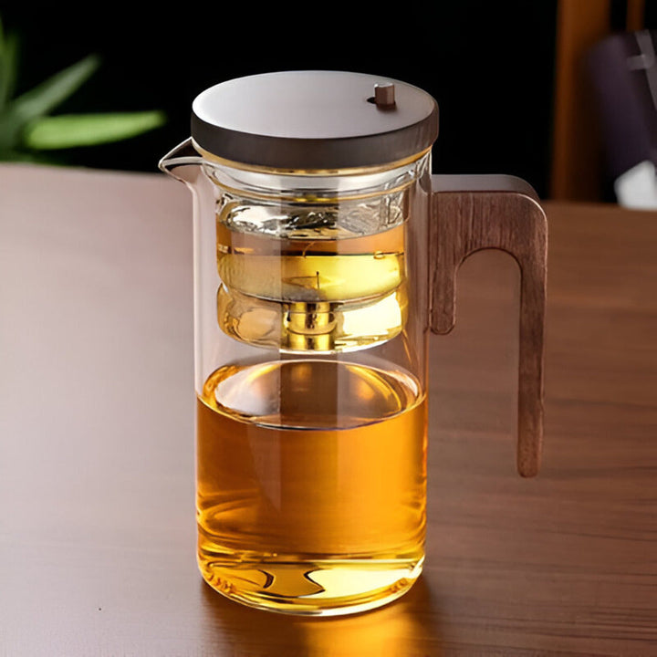 Infuseur thé en vrac 720ml en verre avec filtre intégré, un cadeau élégant pour amateur de thé.