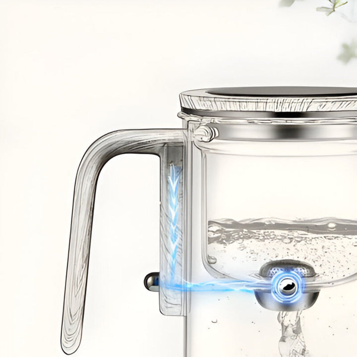 Accessoire de cuisine: théière en verre élégante 520ml, filtre pour tous types de thé, facile à nettoyer.