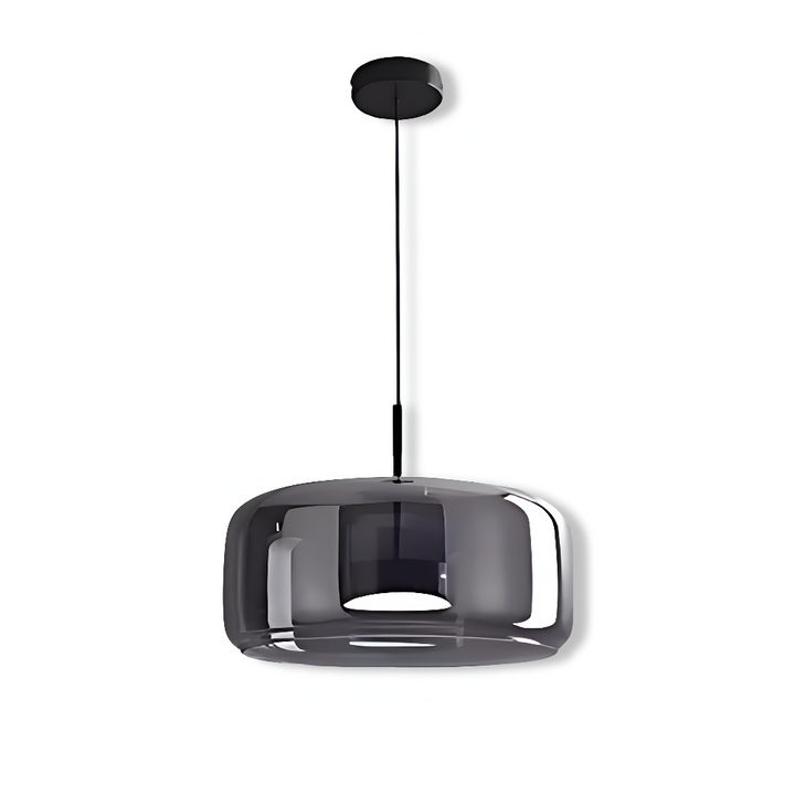 Luminaire chic en verre, suspension design pour entrée ou hall, accueil moderne et lumineux.