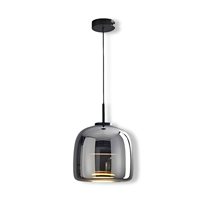 Lampe design en verre, suspension contemporaine, point focal élégant de votre intérieur moderne.