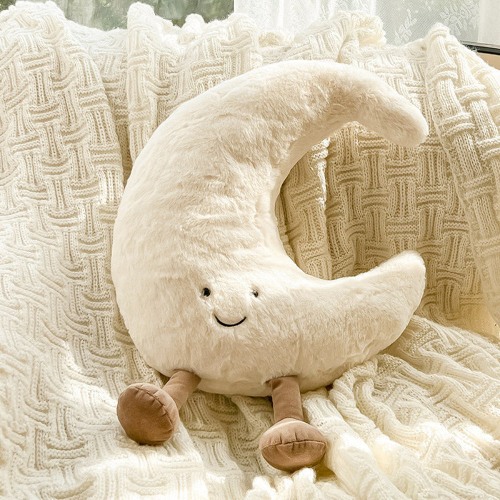 Idée cadeau : coussin décoratif céleste soleil et lune, doux et confortable pour intérieur. Apporte fantaisie.
