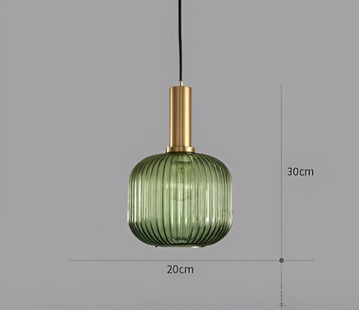 Créer une ambiance vintage avec cette suspension luminaire en verre strié, style authentique.
