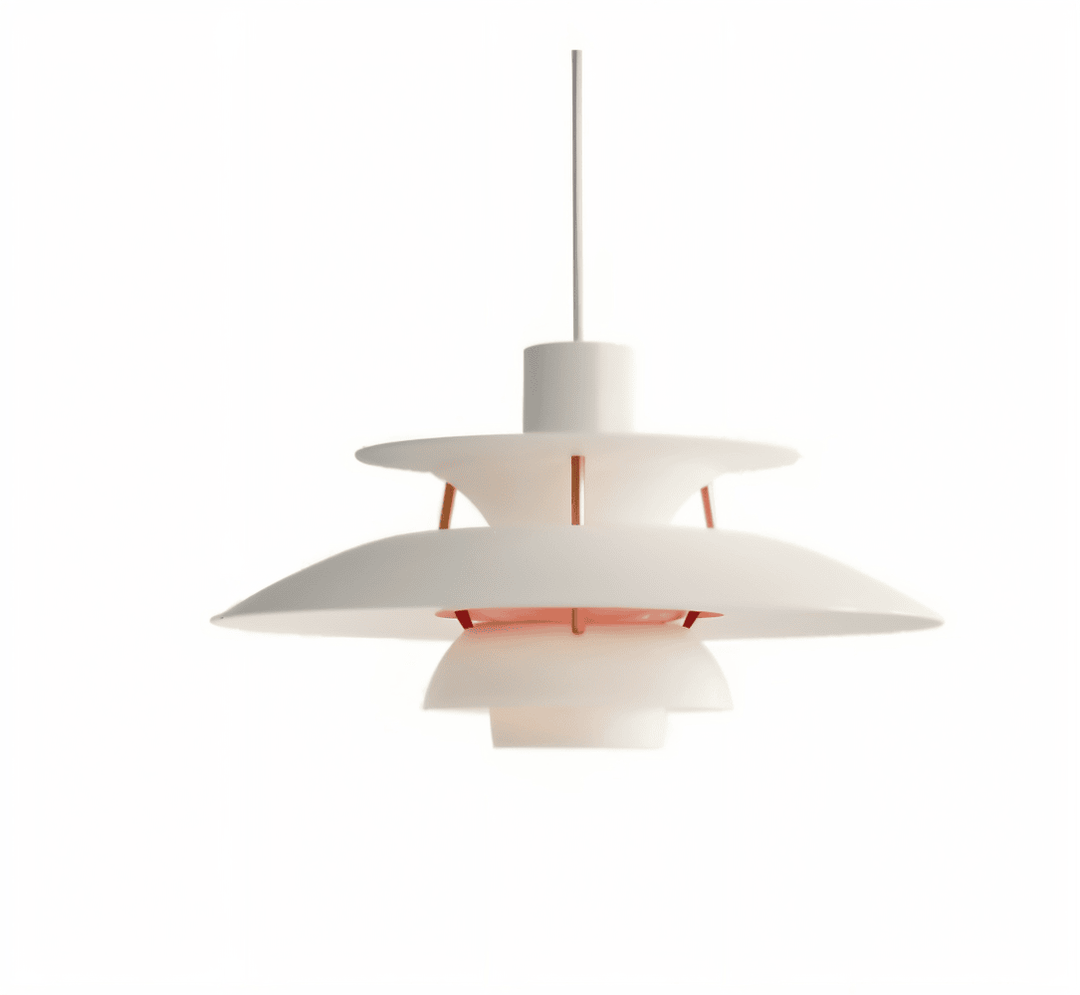 Plafonnier scandinave blanc épuré, idéal pour cuisine ou bureau.