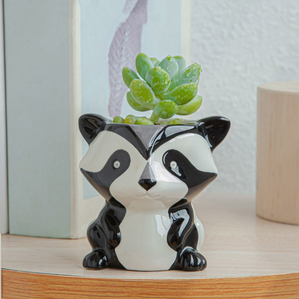 Pot de succulente animal "vache" en céramique. Décoration intérieure unique, excellent cadeau original.