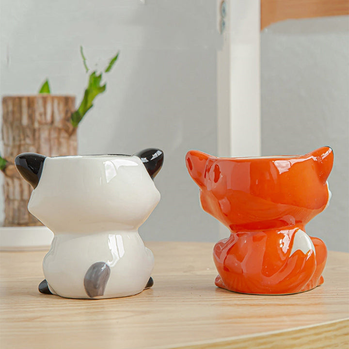 Pot animal en céramique pour succulente, design charmant pour décoration intérieure et plantes.