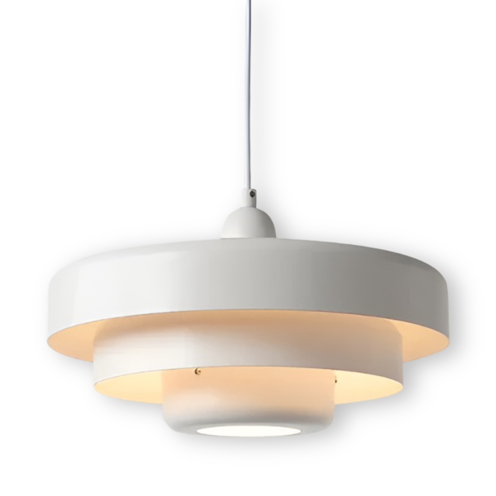 Suspension lampe scandinave orange et verte, design vintage pour un éclairage chaleureux à la maison.