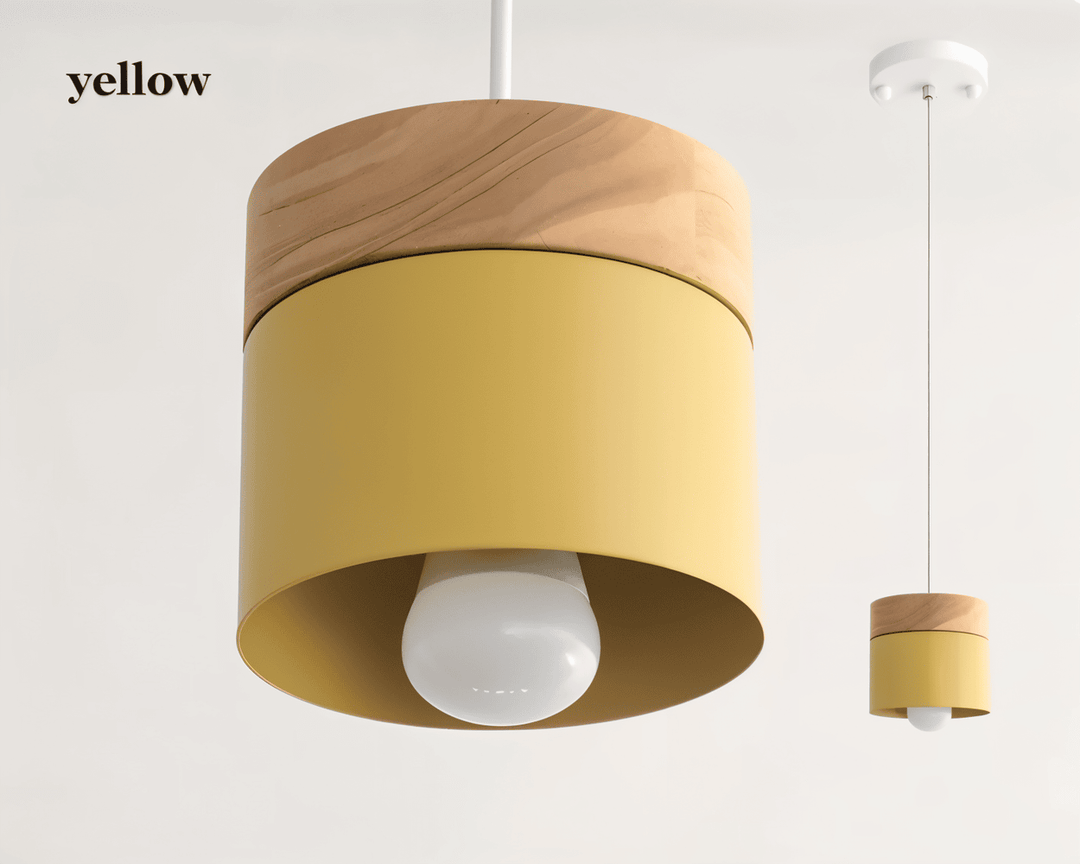 Suspension design créant une ambiance chaleureuse, luminaire cylindrique pour un confort optimal.