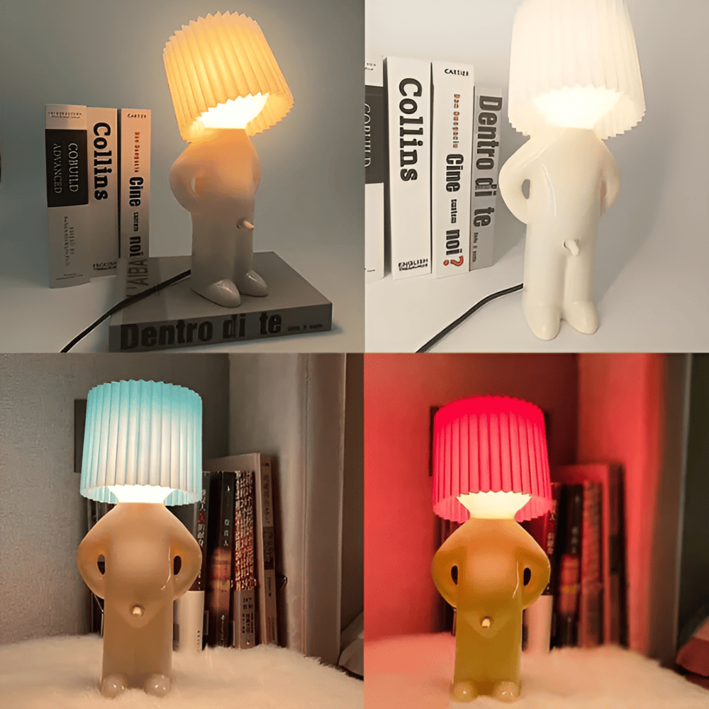 Lampe d'appoint LED figurative, luminaire de table compact pour une ambiance chaleureuse et discrète.