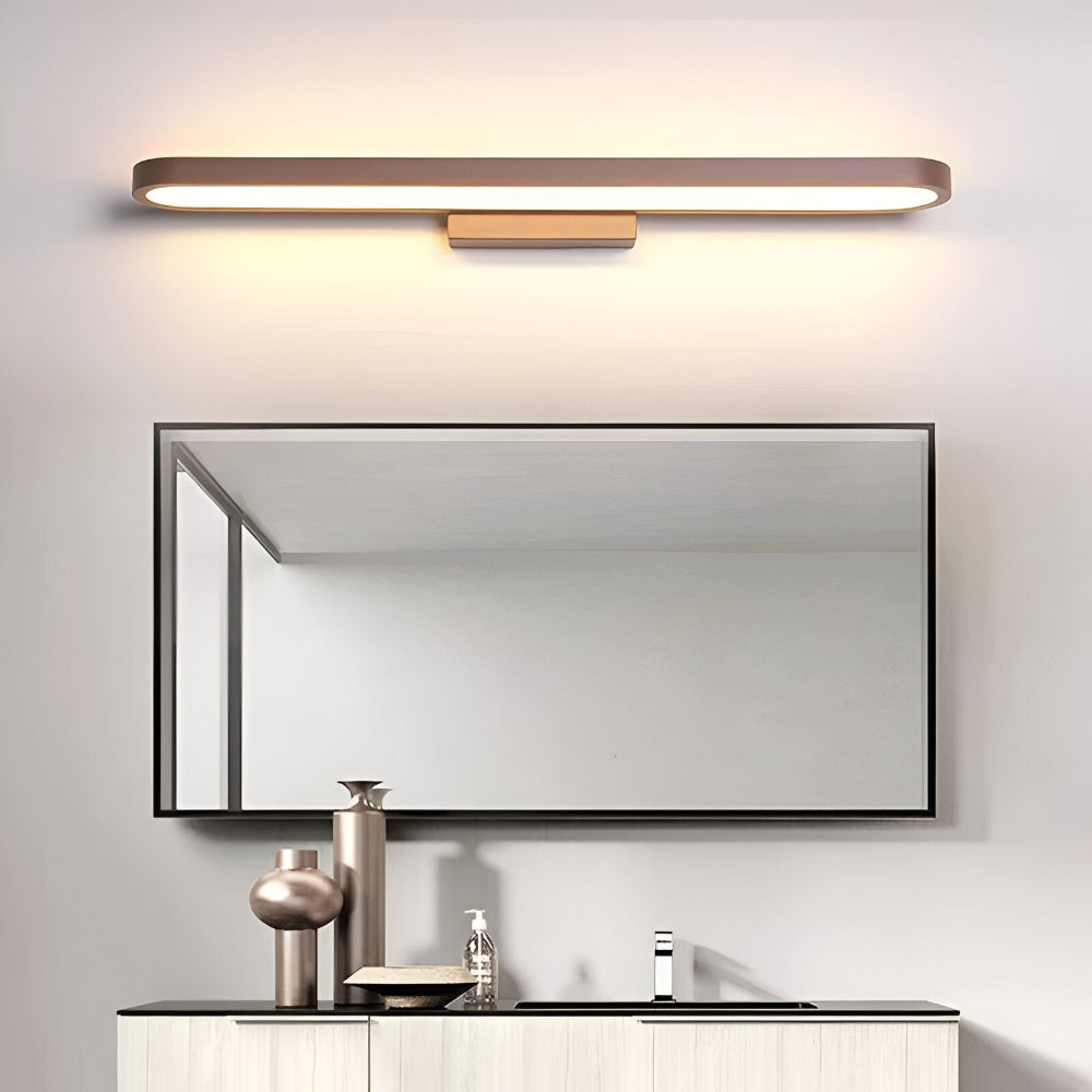 Luminaire mural LED nordique linéaire, idéal pour éclairage de miroir de salle de bain ou coiffeuse.