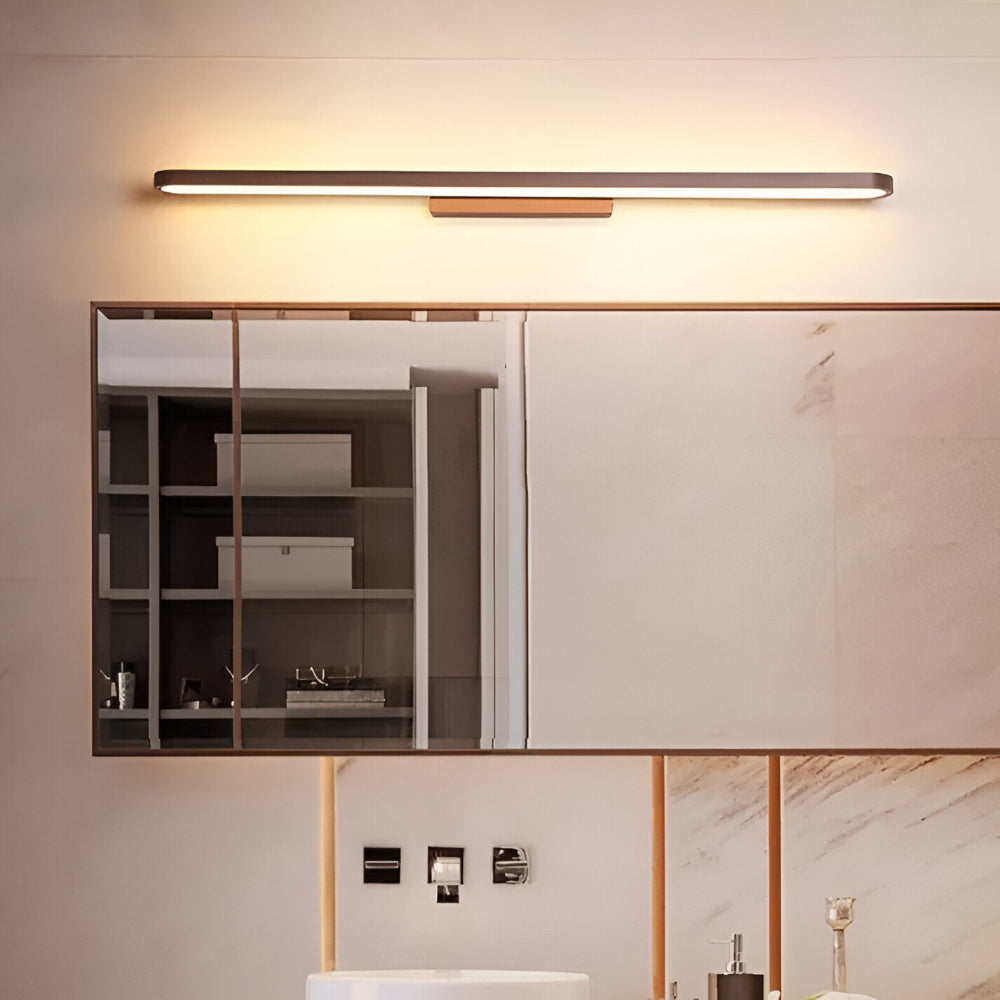 Applique murale LED moderne et linéaire pour salle de bain, diffuse lumière chaude ou froide. Style nordique.