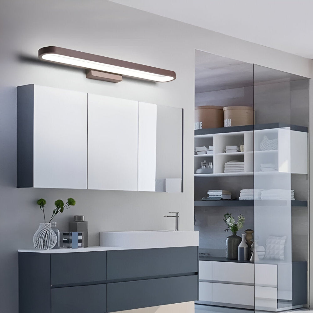 Design scandinave, applique murale LED linéaire économe en énergie. Parfaite pour salle de bain moderne.