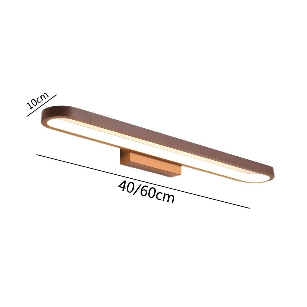 Applique murale LED linéaire moderne, style nordique épuré. Éclairage fonctionnel et décoratif pour salle de bain.