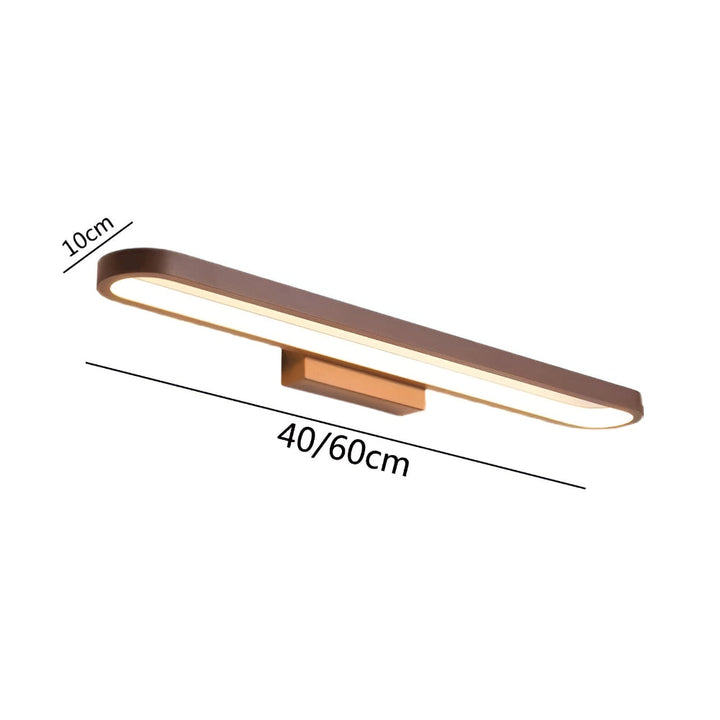 Applique murale LED linéaire moderne, style nordique épuré. Éclairage fonctionnel et décoratif pour salle de bain.