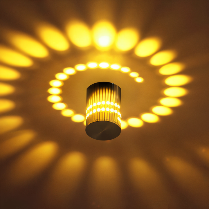 Lumière d'ambiance LED murale, cylindre effet spirale, pour un éclairage décoratif unique.