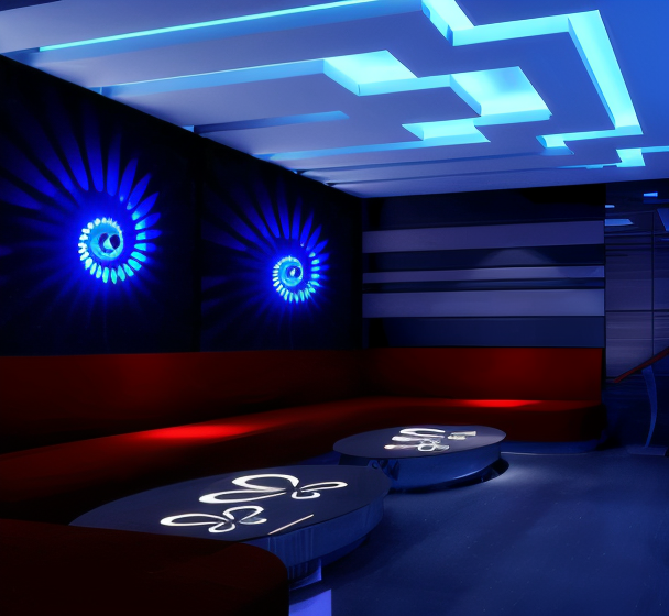 Lumière murale LED design, forme cylindrique, projection effet spirale pour l'intérieur.
