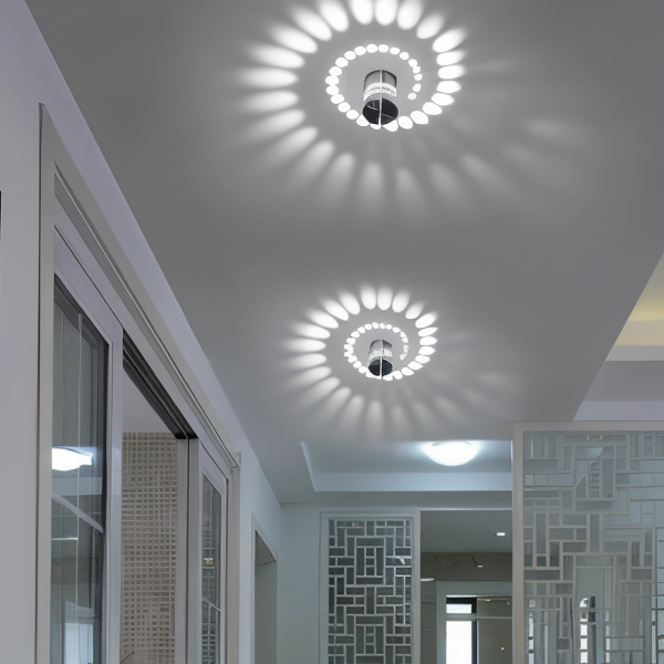Applique murale LED moderne, éclairage cylindrique à spirale pour une ambiance unique.
