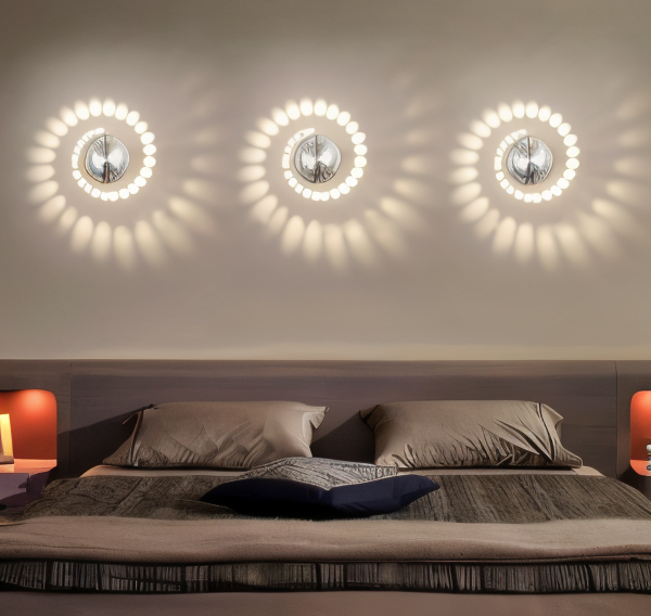 Lampe LED décorative murale, cylindre lumineux effet spirale, pour un intérieur stylé.