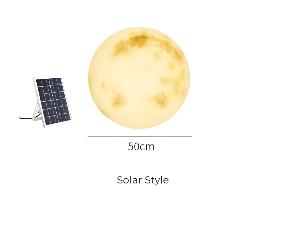 Lampe de jardin solaire lunaire, éclairage LED IP65, rechargeable, durable.