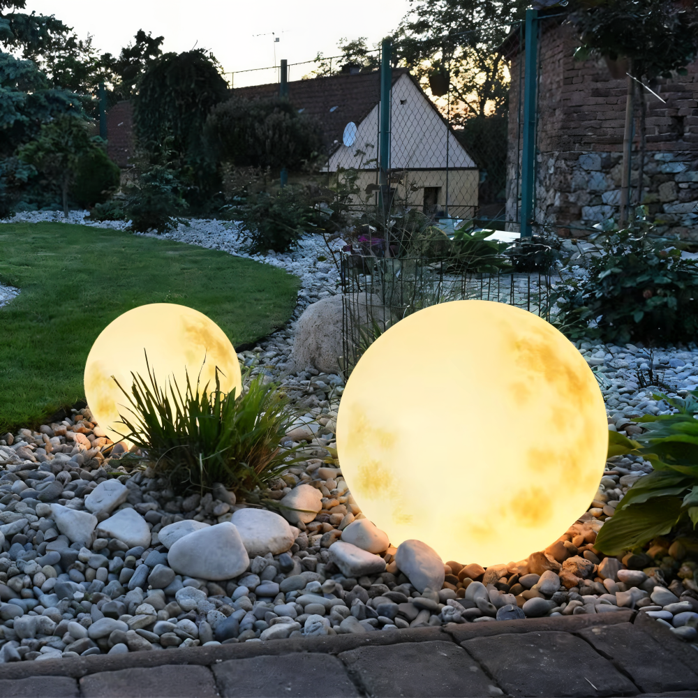 Lampe solaire lunaire rechargeable, éclairage LED IP65 pour jardin, décoration extérieure.