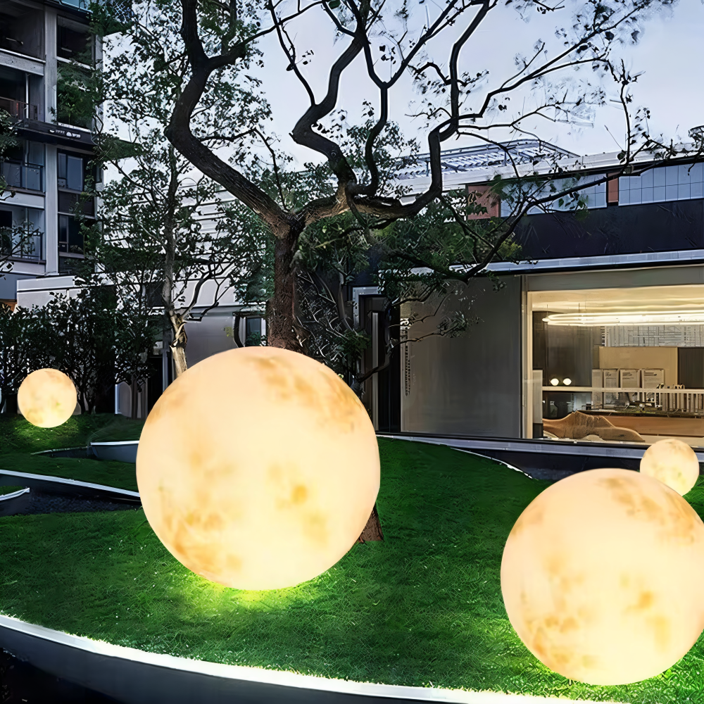 Lumière solaire de jardin LED lunaire, éclairage extérieur IP65, installation facile.