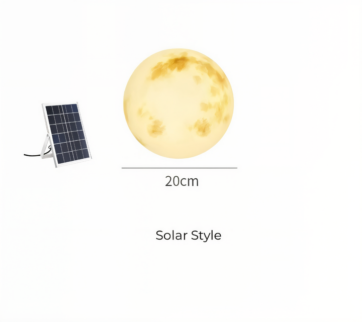 Lampe solaire LED lunaire pour extérieur, IP65, idéale pour allées de jardin, décorative.