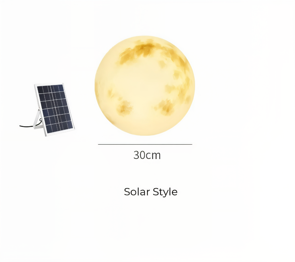 Solution écologique: Lampe solaire jardin lunaire, éclairage LED extérieur IP65.