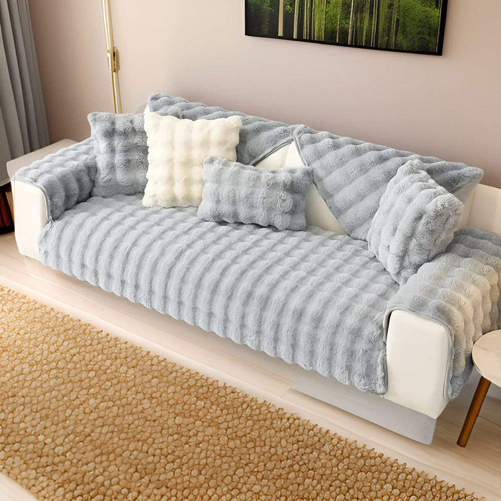 Housse de canapé en peluche de qualité supérieure, douce, lavable et résistante aux taches pour tout salon.