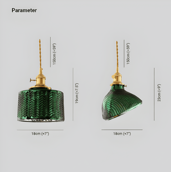 Verre vert nervuré : une suspension contemporaine pour ajouter une touche de couleur et de design nordique.