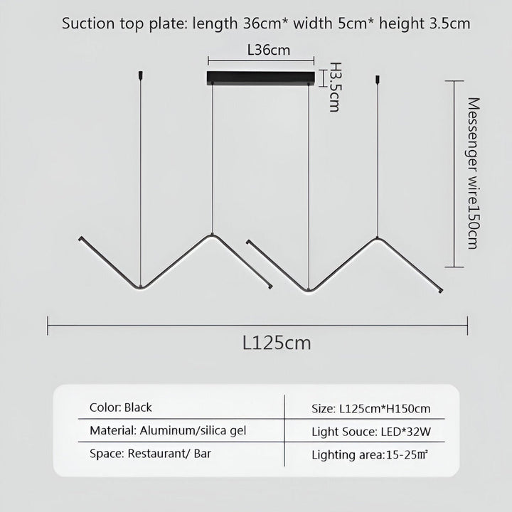 Suspension design LED, luminaire triangulaire moderne, éclairage ambiant déco intérieure.