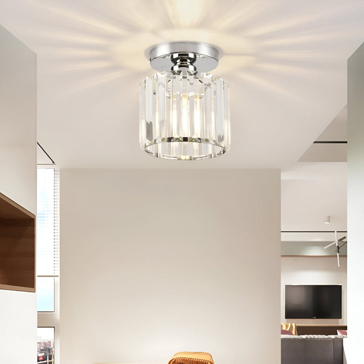 Plafonnier LED Crystalon : éclairage minimaliste pour chambre, éclat unique.