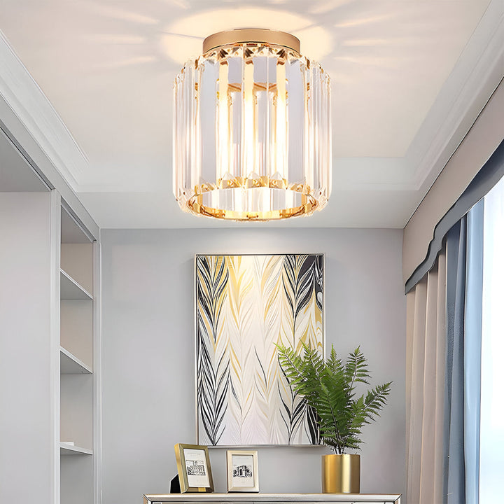 Lampe de plafond LED Crystalon, design élégant pour entrée, lumière vive.