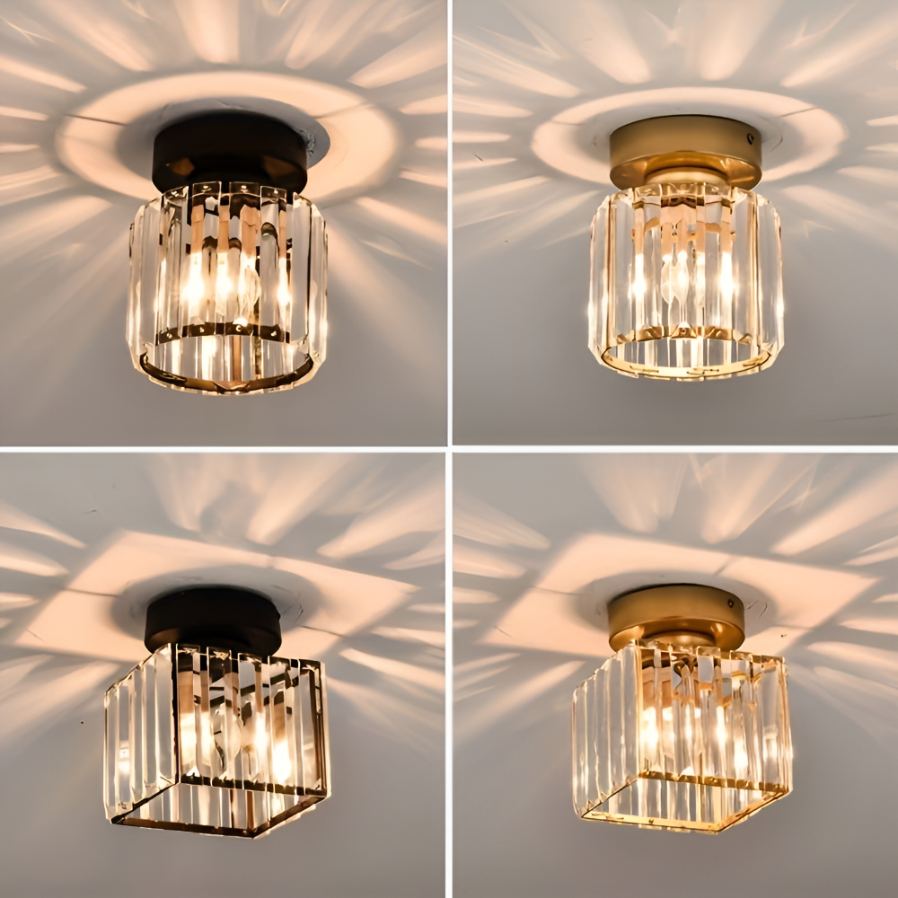 Plafonnier LED Crystalon moderne, parfait pour une ambiance chaleureuse dans la chambre.