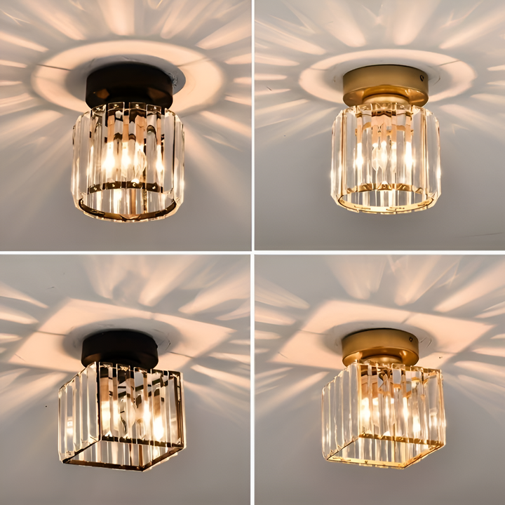 Plafonnier LED Crystalon moderne, parfait pour une ambiance chaleureuse dans la chambre.