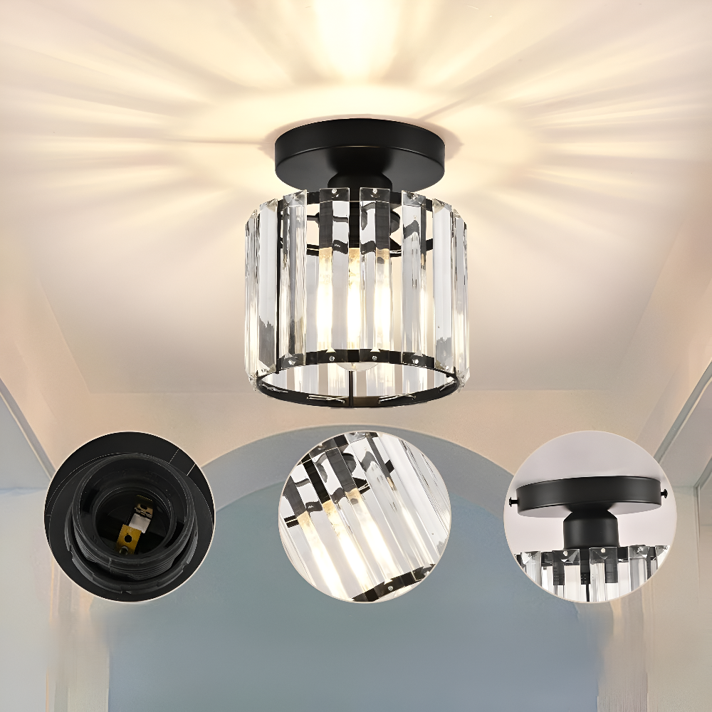 Lampe plafond LED Crystalon, installation facile, style contemporain et lumineux.