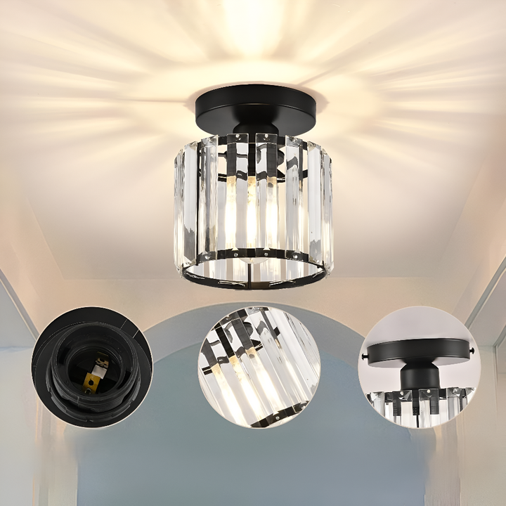 Lampe plafond LED Crystalon, installation facile, style contemporain et lumineux.