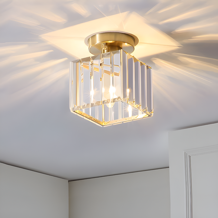 Plafonnier Crystalon LED, design contemporain, lumière éclatante pour l'entrée.