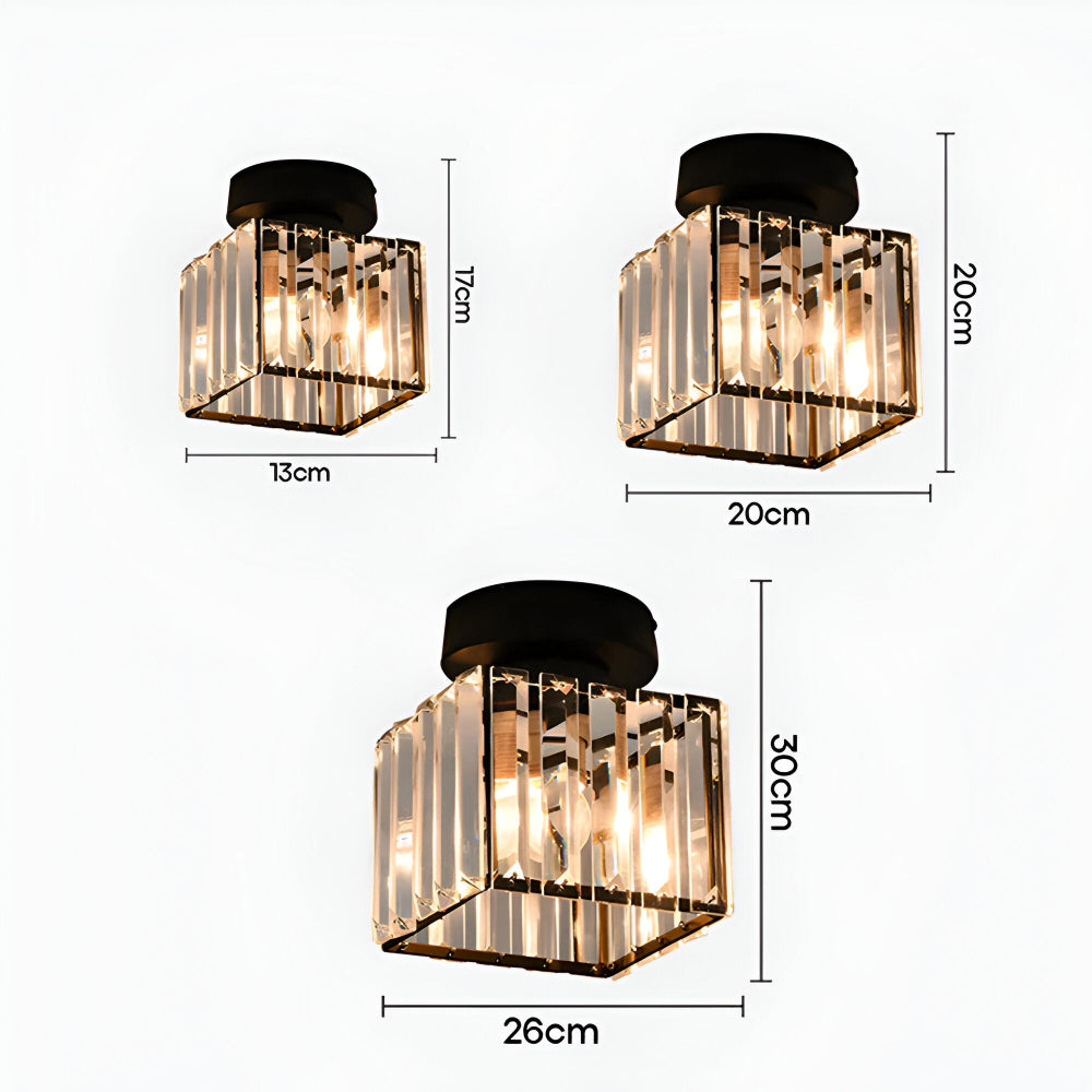 Plafonnier Crystalon LED minimaliste, ambiance douce pour la chambre, facile à poser.