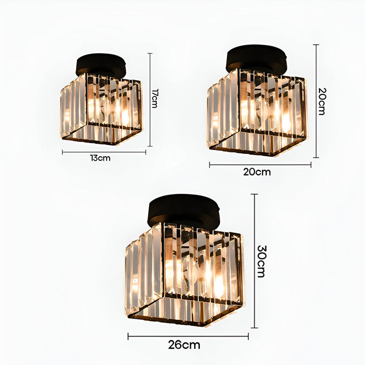 Plafonnier Crystalon LED minimaliste, ambiance douce pour la chambre, facile à poser.