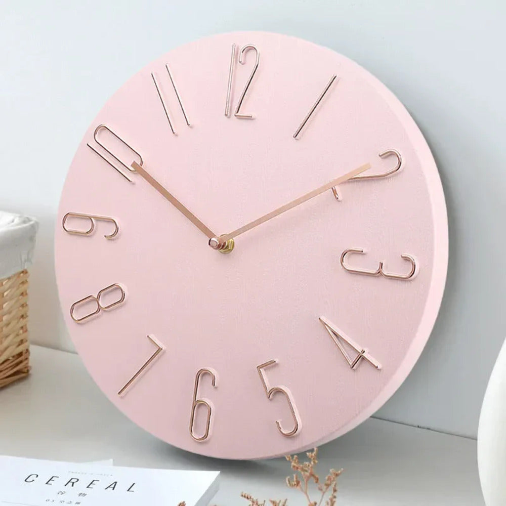 Horloge murale ronde silencieuse et minimaliste, idéale pour une décoration intérieure moderne et élégante.