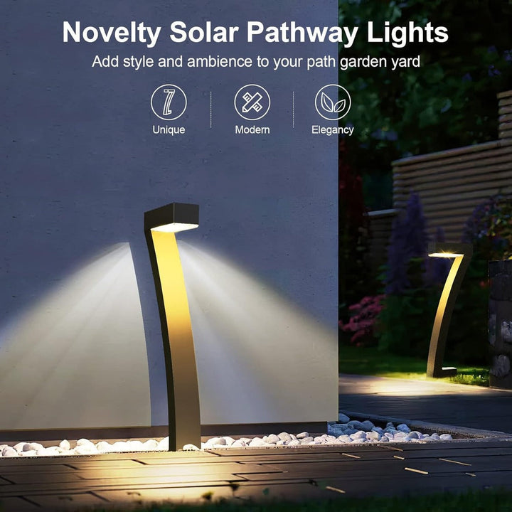 Éclairage solaire automatique pour la sécurité et la décoration de votre jardin et allées modernes.
