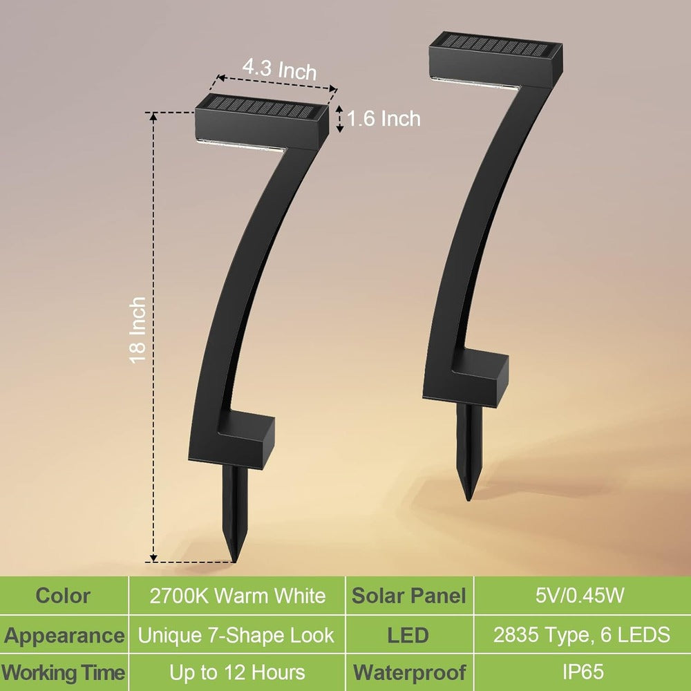 Lampe solaire design pour éclairage de jardin et allées, corps en métal, étanche et robuste.