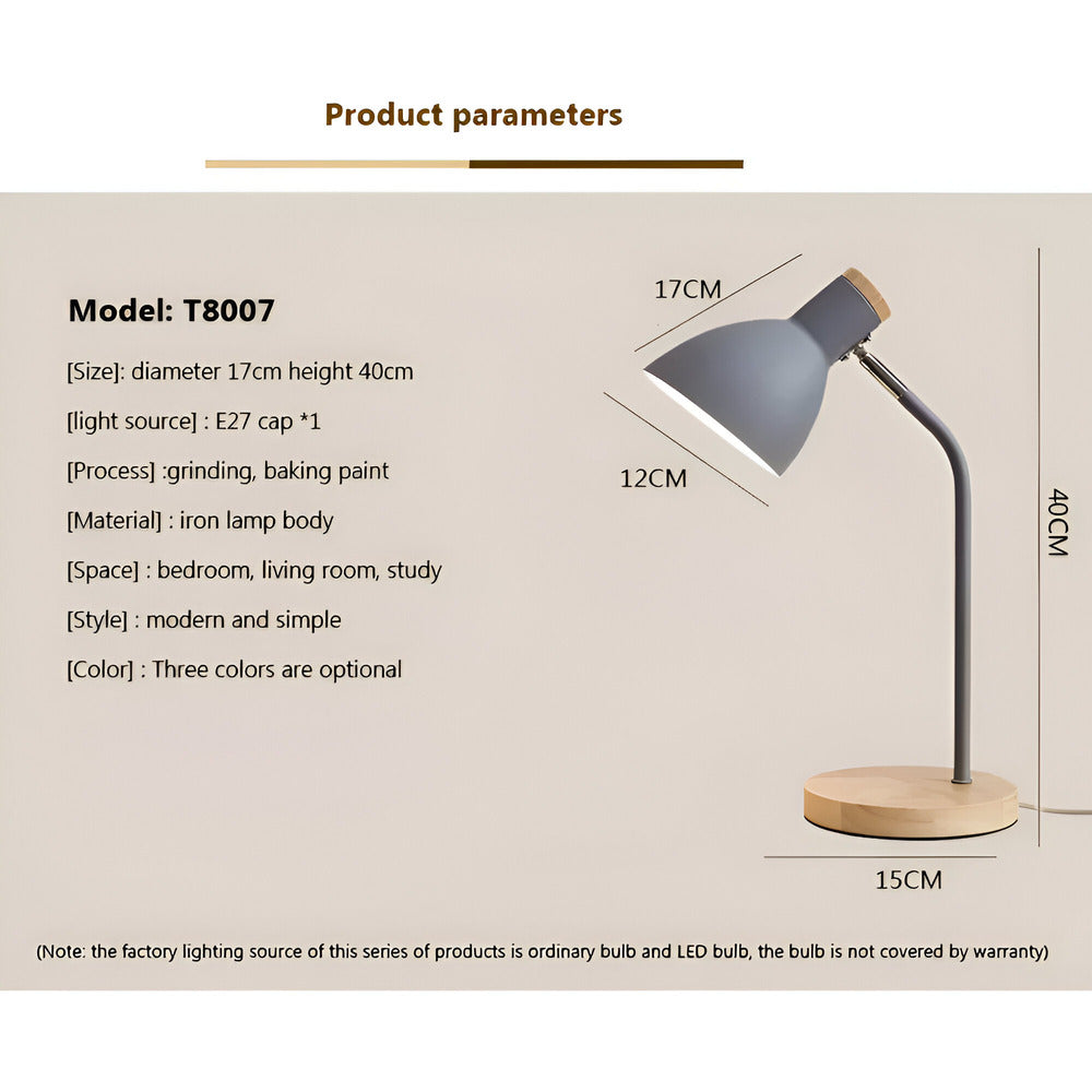 Tête de lampe de bureau LED réglable, lumière efficace pour lecture et travail, design minimaliste et moderne.