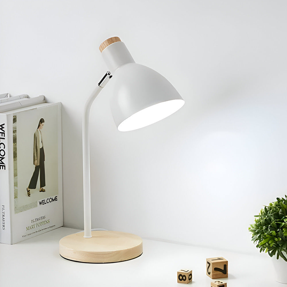 Lampe de bureau LED nordique pour éclairage de travail, lecture, bureau ou chambre, ambiance réglable.