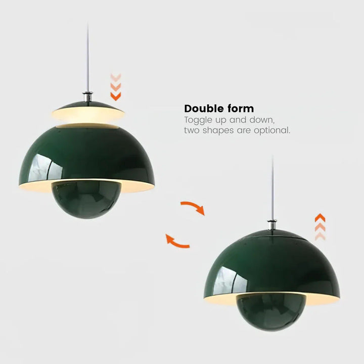 Plafonnier suspension design floral inspiré du style scandinave rétro, un élément décoratif clé.