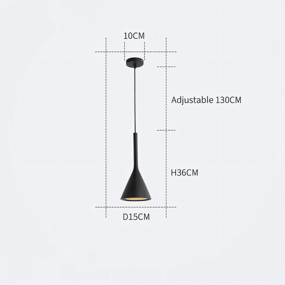 Suspension luminaire nordique conique, élégante et design pour toute pièce de maison.