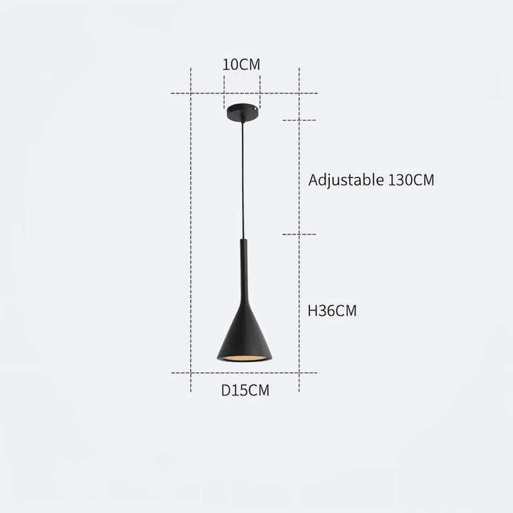 Suspension luminaire nordique conique, élégante et design pour toute pièce de maison.